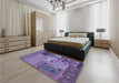 Patterned Purple Rug in a Bedroom, pat727blu