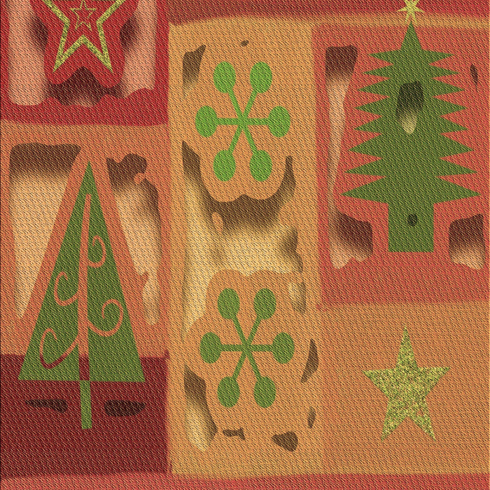 Patterned Red Rug, pat727brn