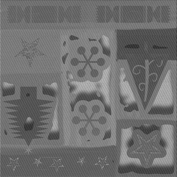 Round Patterned Gunmetal Gray Rug, pat727gry