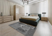 Patterned Gunmetal Gray Rug in a Bedroom, pat727gry
