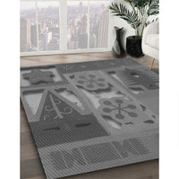 Patterned Gunmetal Gray Rug, pat727gry