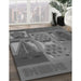 Patterned Gunmetal Gray Rug in Family Room, pat727gry