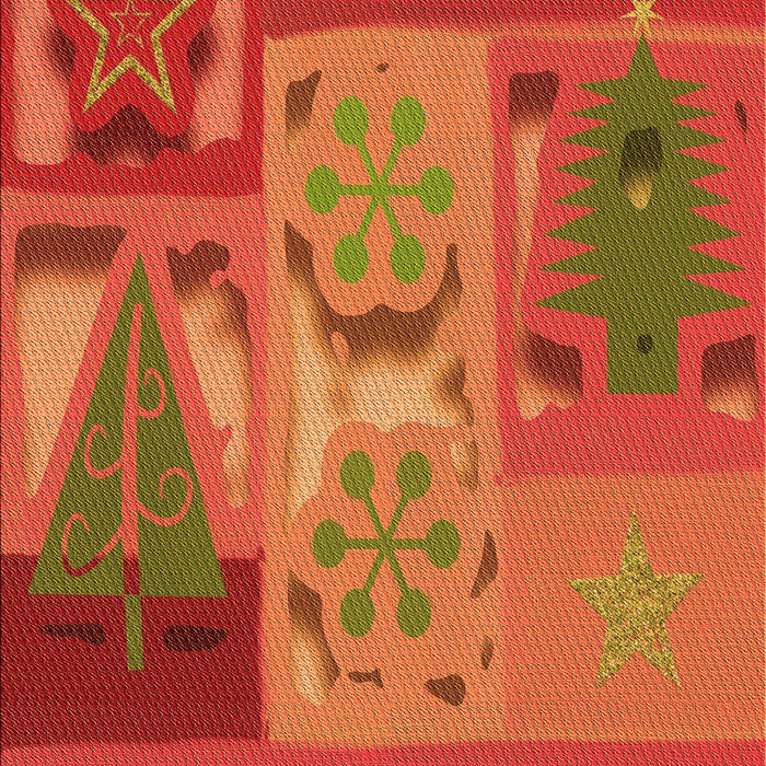 Patterned Neon Red Rug, pat727org