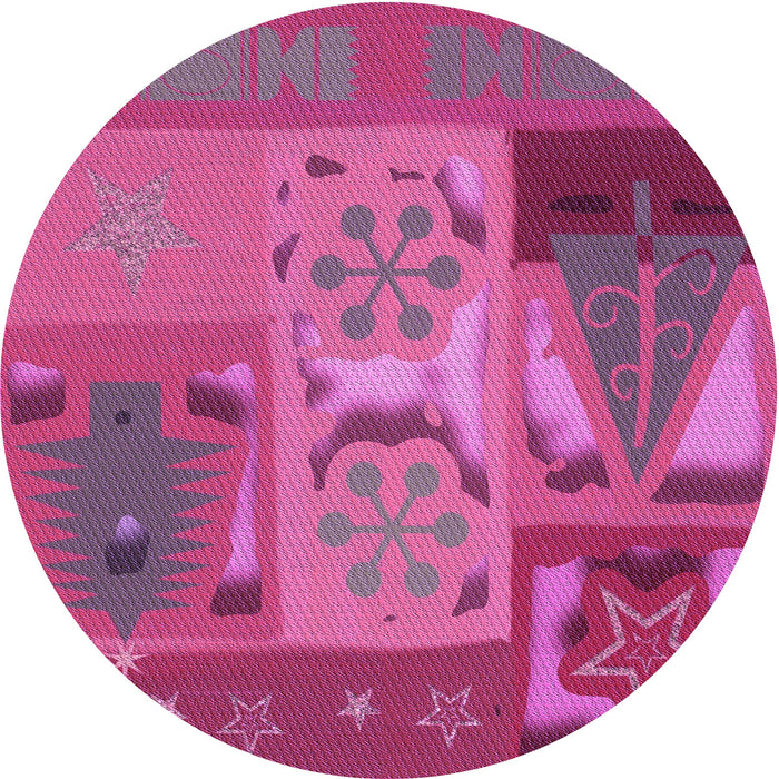 Square Patterned Neon Pink Rug, pat727pur