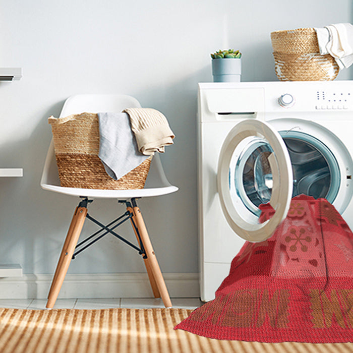 Machine Washable Transitional Orange Rug in a Washing Machine, wshpat727rd