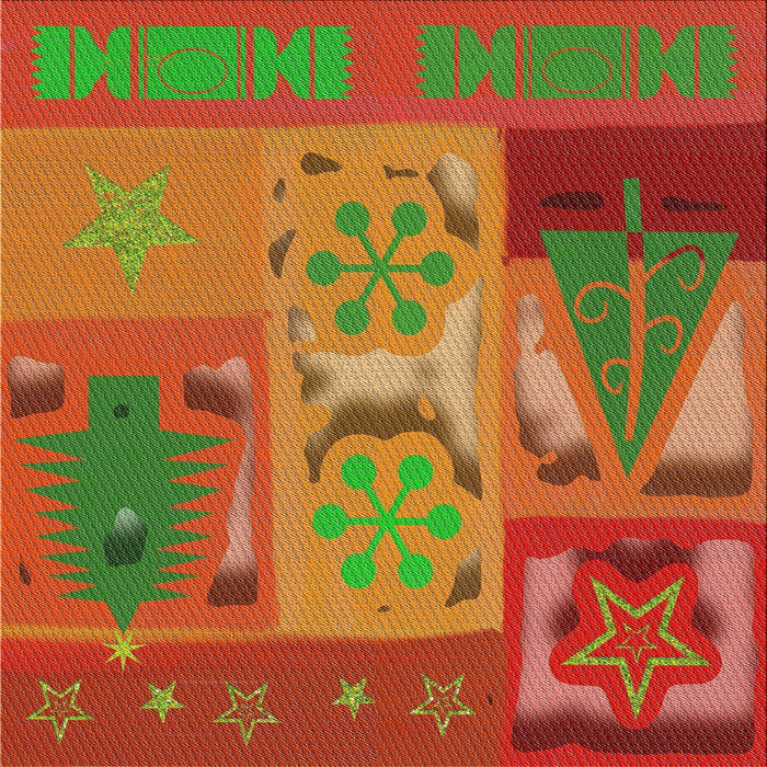 Square Patterned Red Novelty Rug, pat727