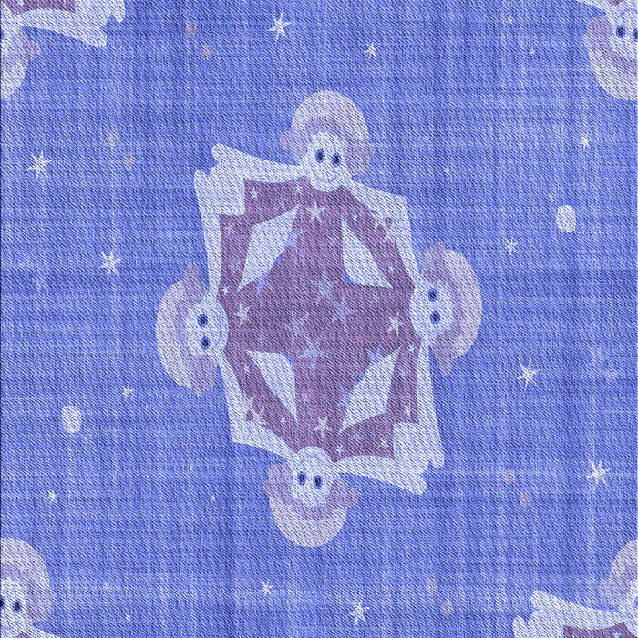 Patterned Denim Blue Rug, pat728blu