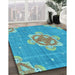 Patterned Blue Ivy Blue Rug in Family Room, pat728lblu