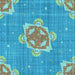 Round Patterned Blue Ivy Blue Rug, pat728lblu