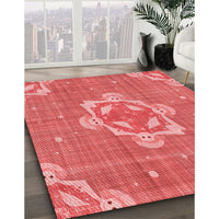 Patterned Red Rug, pat728rd