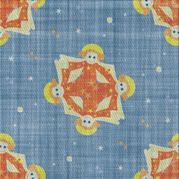 Square Patterned Purple Novelty Rug, pat728