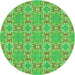 Square Patterned Neon Green Rug, pat729grn