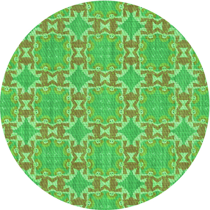 Square Machine Washable Transitional Neon Green Rug in a Living Room, wshpat729grn