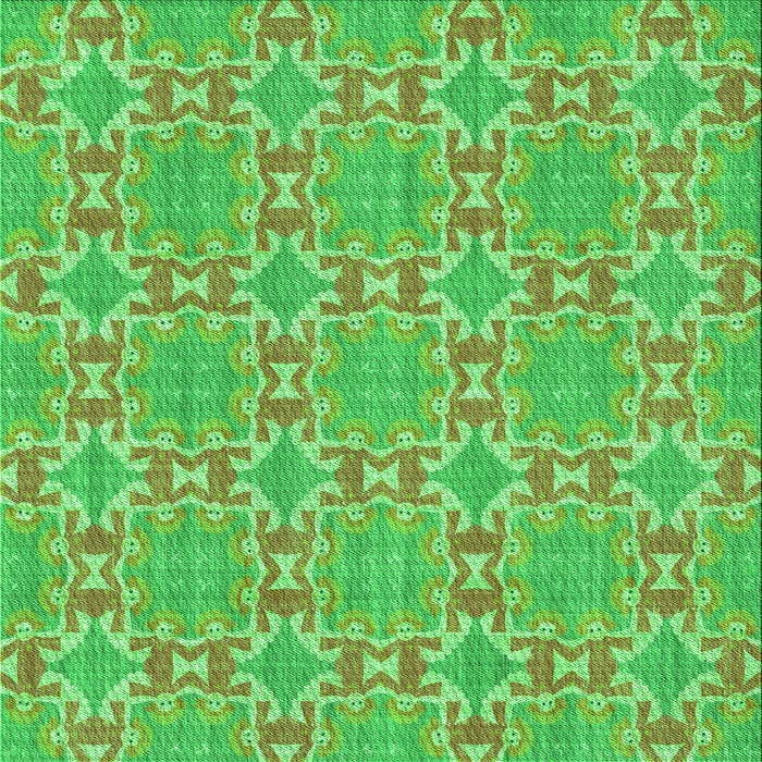 Round Machine Washable Transitional Neon Green Rug, wshpat729grn