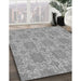 Patterned Cloud Gray Rug in Family Room, pat729gry