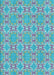 Patterned Bright Turquoise Blue Rug, pat729lblu