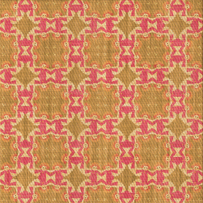 Round Patterned Red Rug, pat729org