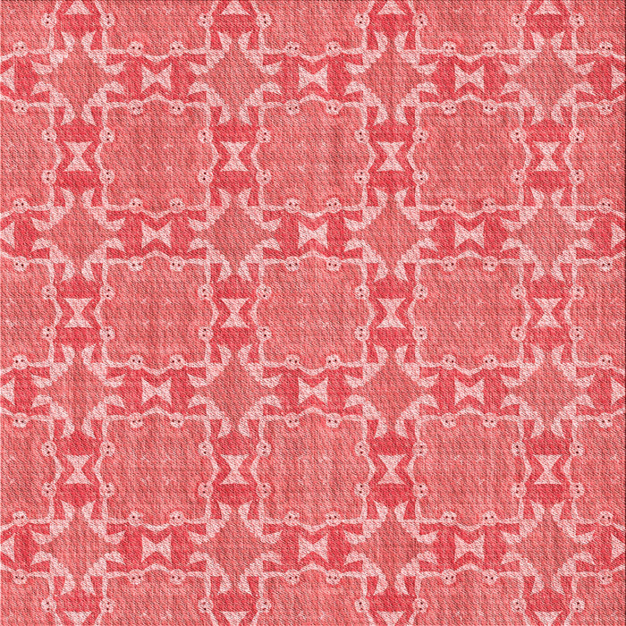 Round Patterned Ruby Red Rug, pat729rd