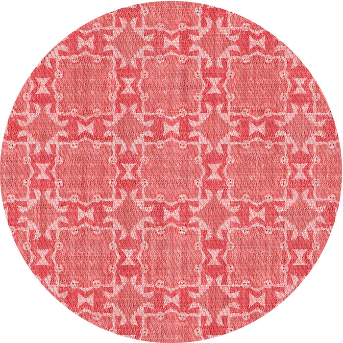 Square Patterned Ruby Red Rug, pat729rd