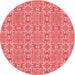 Square Patterned Ruby Red Rug, pat729rd