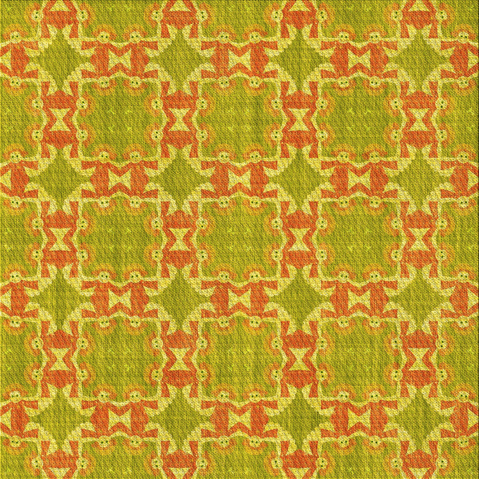 Round Machine Washable Transitional Deep Yellow Rug, wshpat729yw