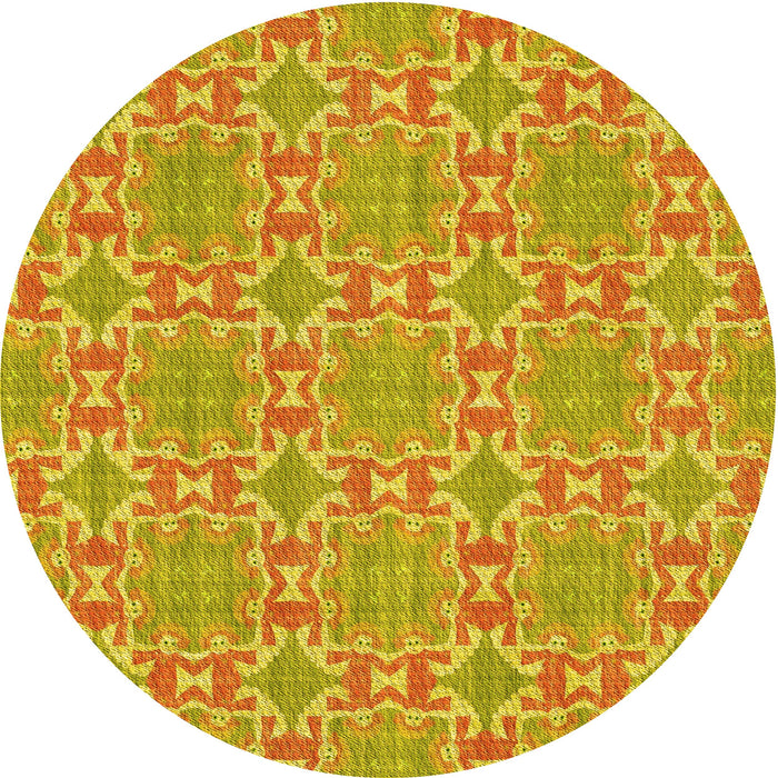 Square Machine Washable Transitional Deep Yellow Rug in a Living Room, wshpat729yw