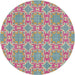 Sideview of Patterned Raspberry Purple Novelty Rug, pat729