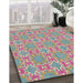 Machine Washable Transitional Raspberry Purple Rug in a Family Room, wshpat729