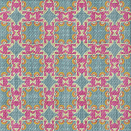 Square Patterned Raspberry Purple Novelty Rug, pat729
