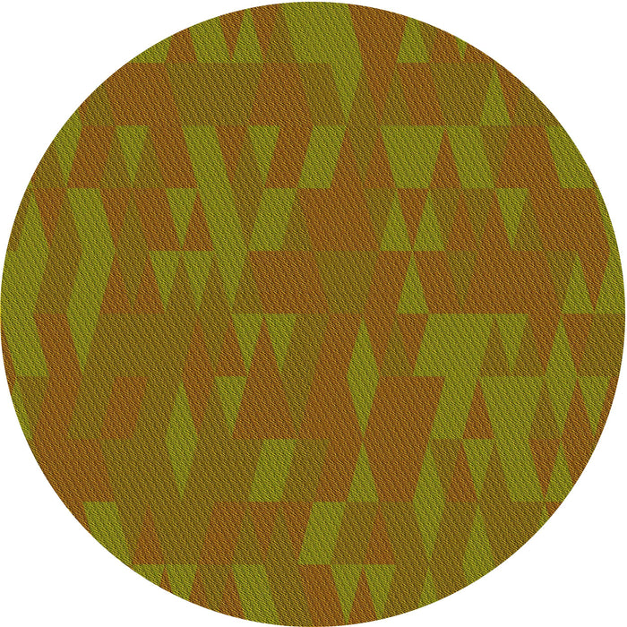 Square Patterned Saddle Brown Rug, pat73yw