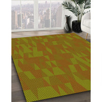 Patterned Saddle Brown Rug, pat73yw