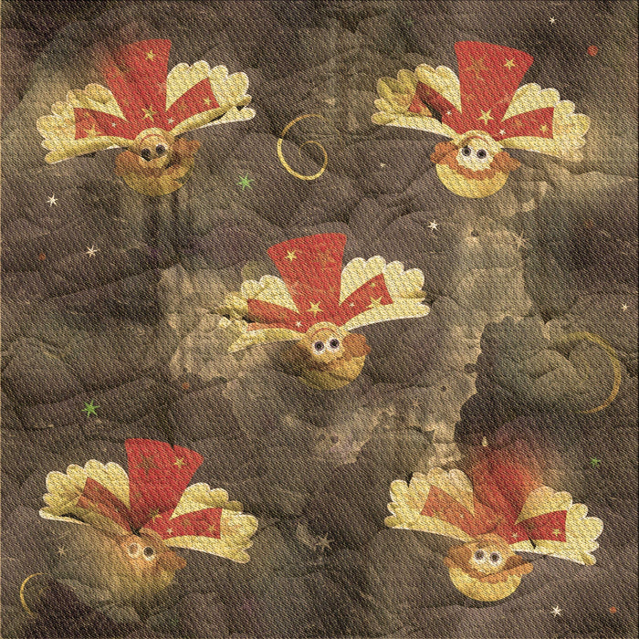 Round Patterned Red Brown Rug, pat730brn