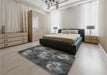 Patterned Gray Rug in a Bedroom, pat730gry