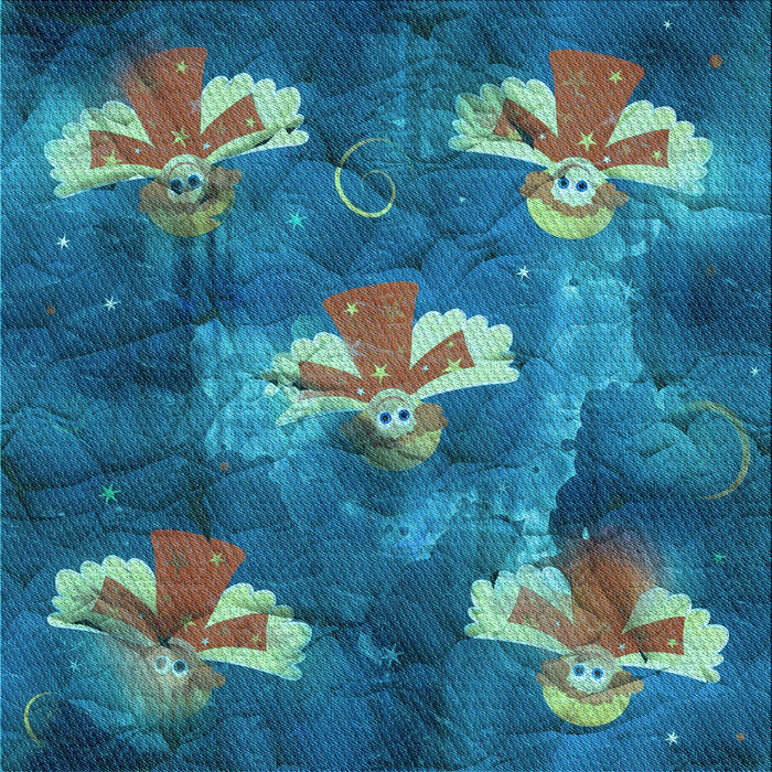 Round Patterned Dark Turquoise Green Rug, pat730lblu