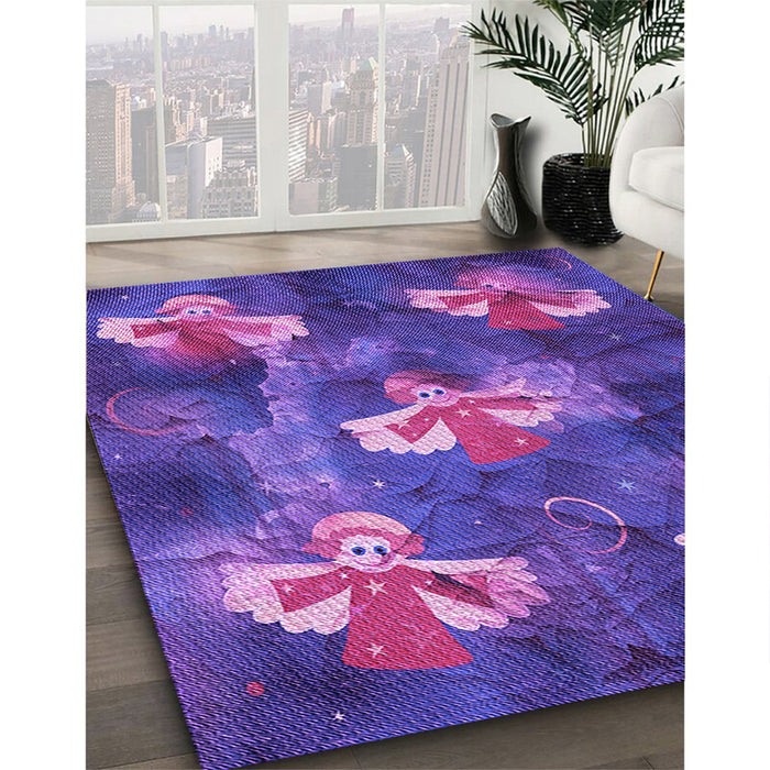 Machine Washable Transitional Amethyst Purple Rug in a Family Room, wshpat730pur