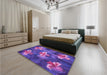 Patterned Amethyst Purple Rug in a Bedroom, pat730pur