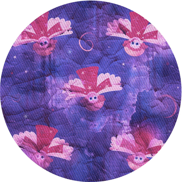 Square Machine Washable Transitional Amethyst Purple Rug in a Living Room, wshpat730pur