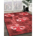 Machine Washable Transitional Red Rug in a Family Room, wshpat730rd