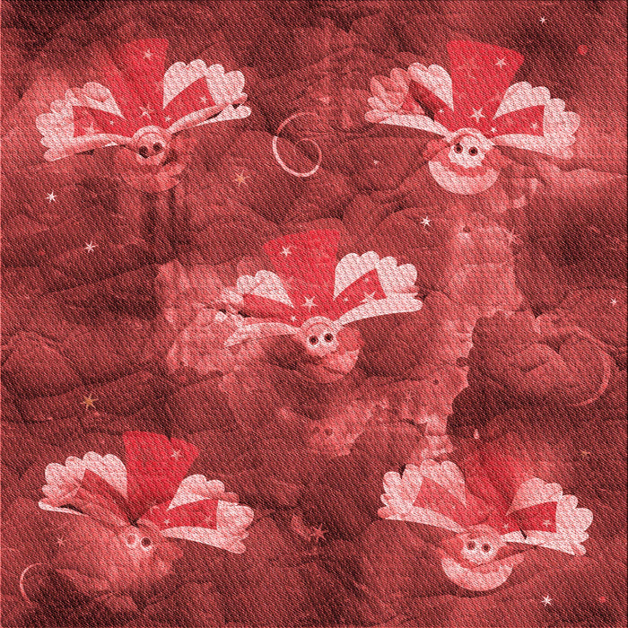 Round Patterned Red Rug, pat730rd