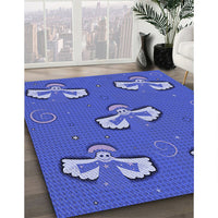 Patterned Sky Blue Rug, pat731blu