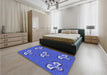 Patterned Sky Blue Rug in a Bedroom, pat731blu