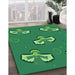 Patterned Forest Green Rug in Family Room, pat731grn