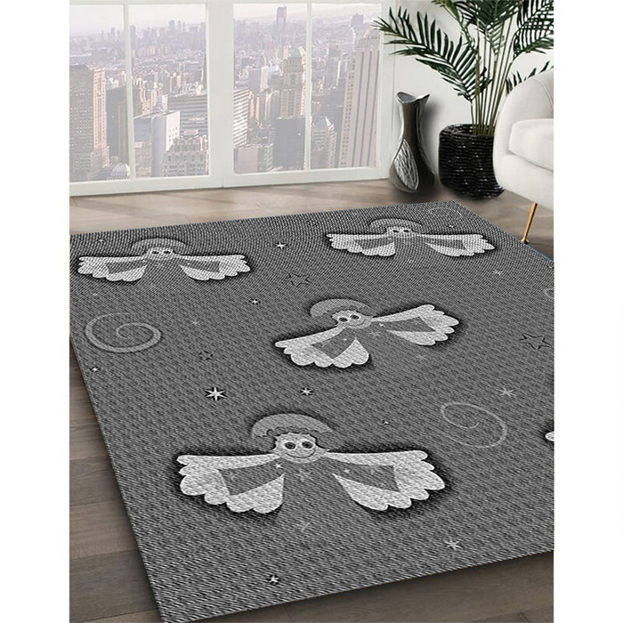 Patterned Gray Rug in Family Room, pat731gry