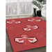 Machine Washable Transitional Red Rug in a Family Room, wshpat731rd