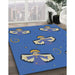 Machine Washable Transitional Blueberry Blue Rug in a Family Room, wshpat731