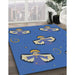 Patterned Blue Novelty Rug in Family Room, pat731