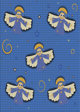 Patterned Blue Novelty Rug, pat731