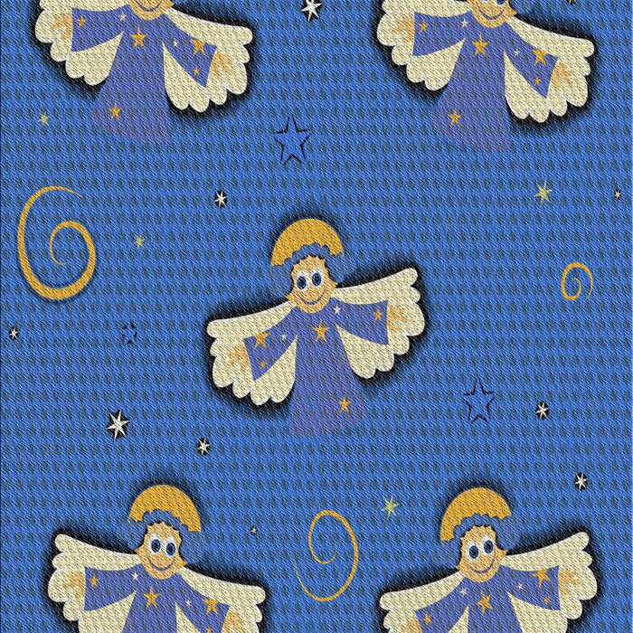 Patterned Blue Novelty Rug, pat731