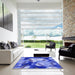 Square Patterned Sky Blue Rug in a Living Room, pat732blu