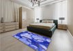 Patterned Sky Blue Rug in a Bedroom, pat732blu